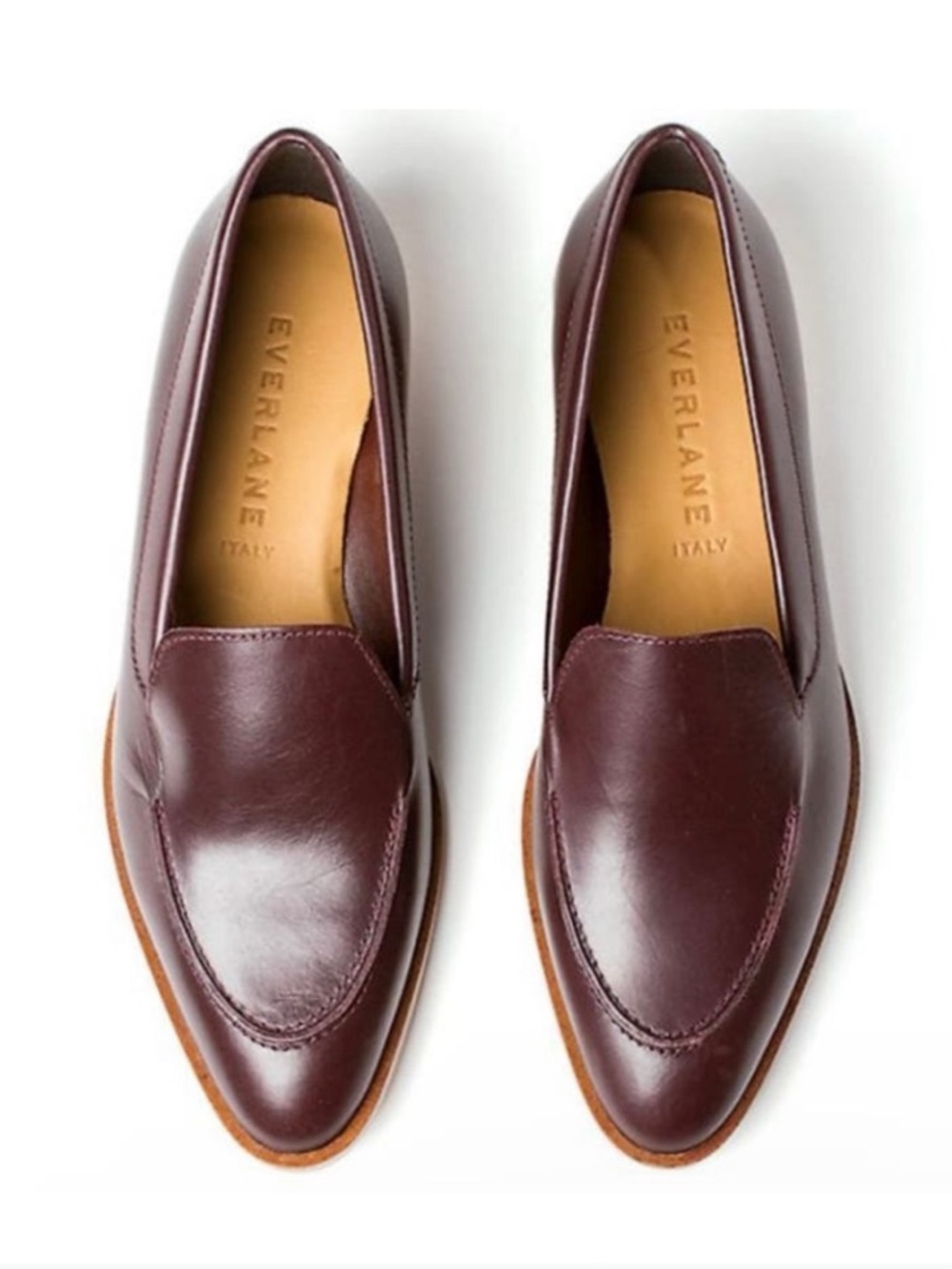 Everlane Burgundy Leather Slip-On Loafers